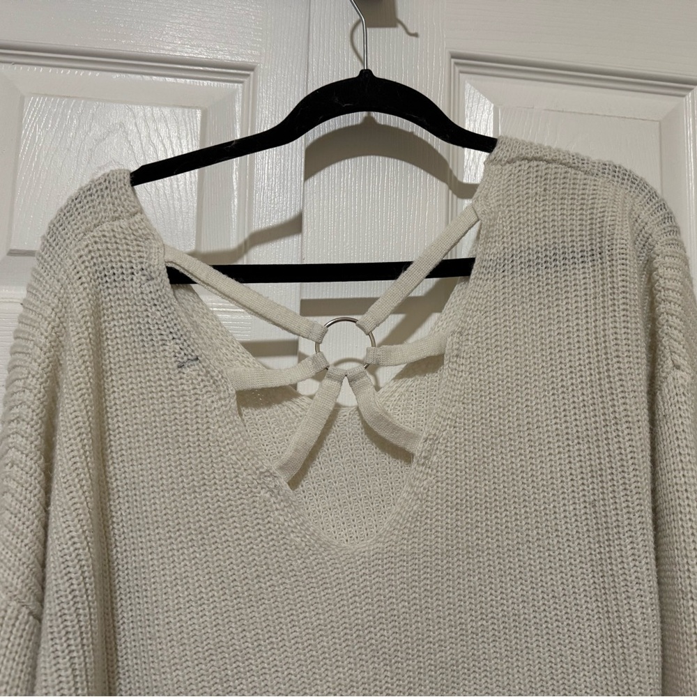 Cozy Knit Sweater with Back Tie Detail